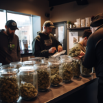 Original Cones Cannabis consumers at smoke shop